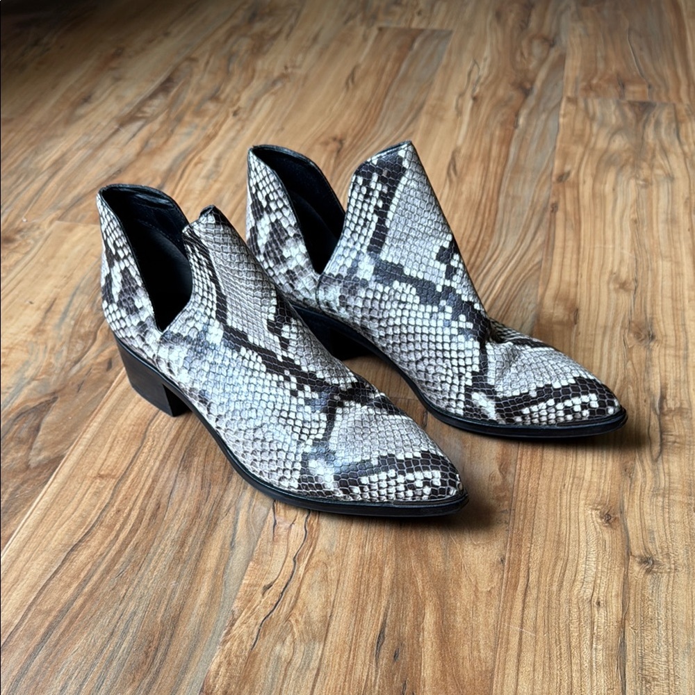 Marc Fisher Snakeskin Ankle Boots